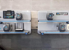 A piece of wheel alignment equipment.