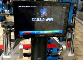 A piece of wheel alignment equipment.