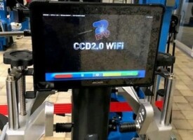 A piece of wheel alignment equipment.