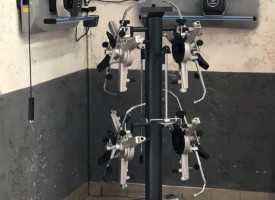 A piece of wheel alignment equipment.