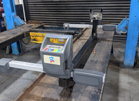 A piece of wheel alignment equipment.