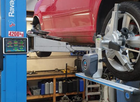 A piece of wheel alignment equipment.