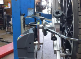 A piece of wheel alignment equipment.